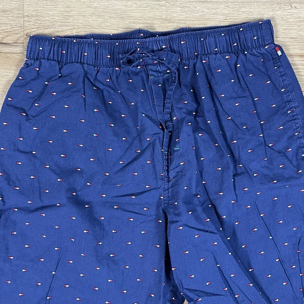 Tommy Hilfiger Navy Logo Pajama Lounge Pants Elastic‎ Waist Drawstring S